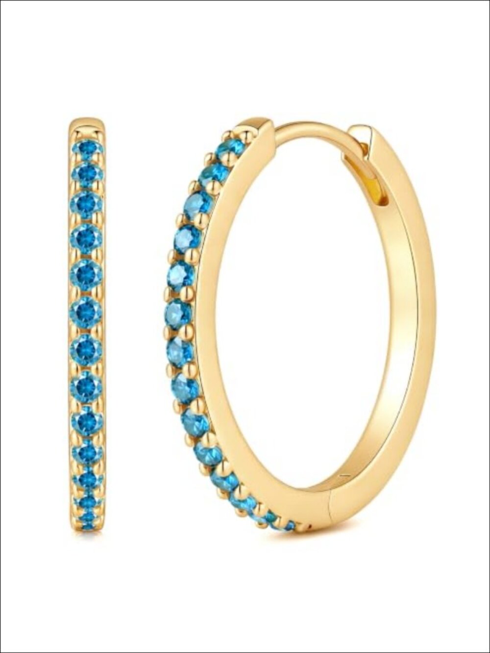 14K Gold Plated Birthstone Huggie Hoop Earrings Dainty Small Women